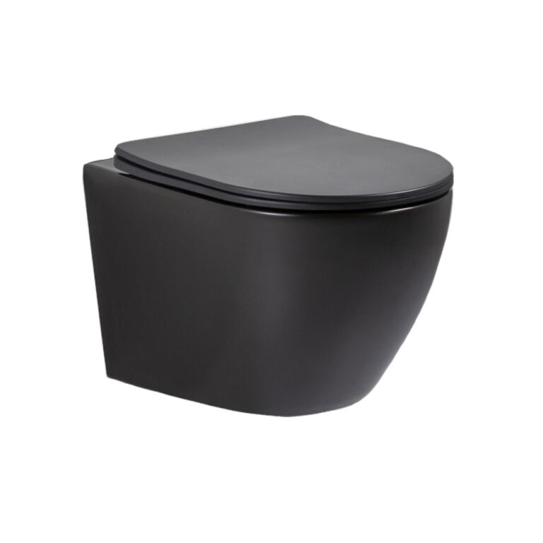 Vaikselt sulguva prill-lauaga must wc-pott Tesi Aquablade Ideal Standard